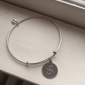 “C” Alex and ani silver bracelet